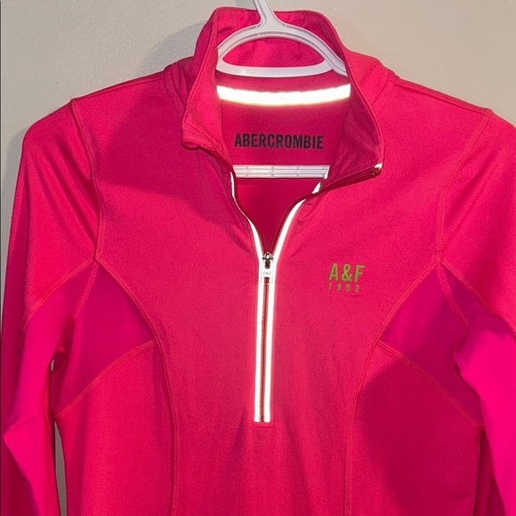 Abercrombie & Fitch Vibrant Pink Half-Zip Top - Picture 2 of 6